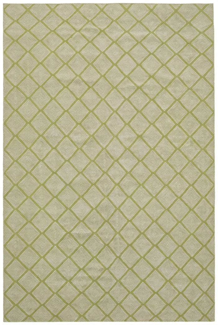 Handloom Wool Rug in Rhombus Lattice Rug