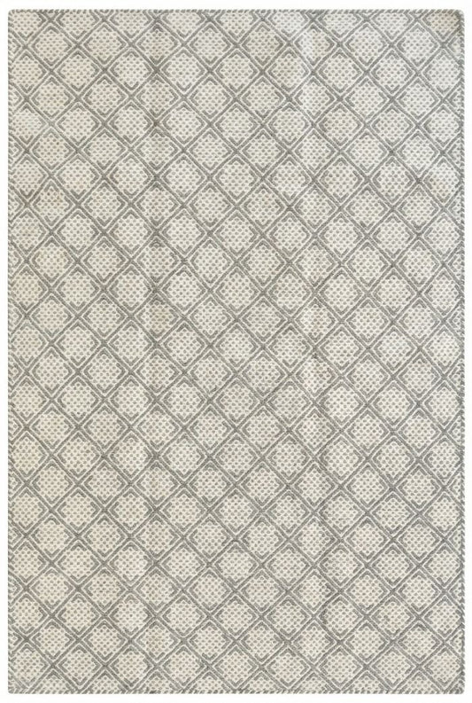 Traditional Diamond Lattice Design, Textured Check Wool Carpet