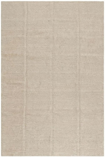 Neutral Beige Chevron Pattern Wool Carpet