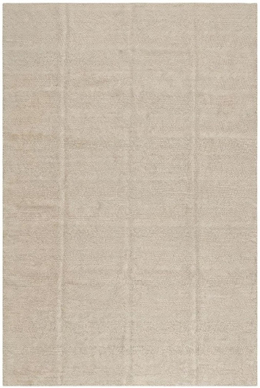 Neutral Beige Chevron Pattern Wool Carpet