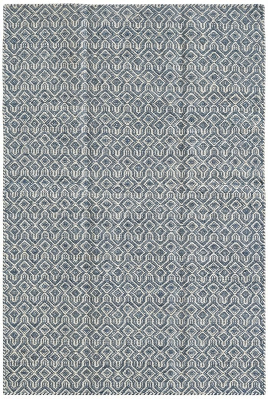 Premium Wool Handloom Carpet with Interlocking Geometric Weave Rug