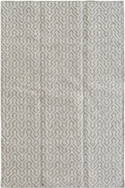 Modern Minimalist Maze Design Handwoven Wool Area Rug