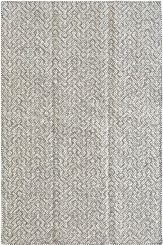Modern Minimalist Maze Design Handwoven Wool Area Rug