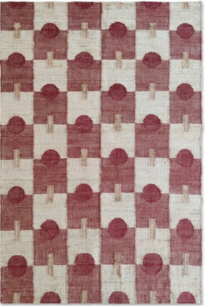 Hand-Woven Clover Trellis Dhurrie - Organic Natural Fiber jute rug