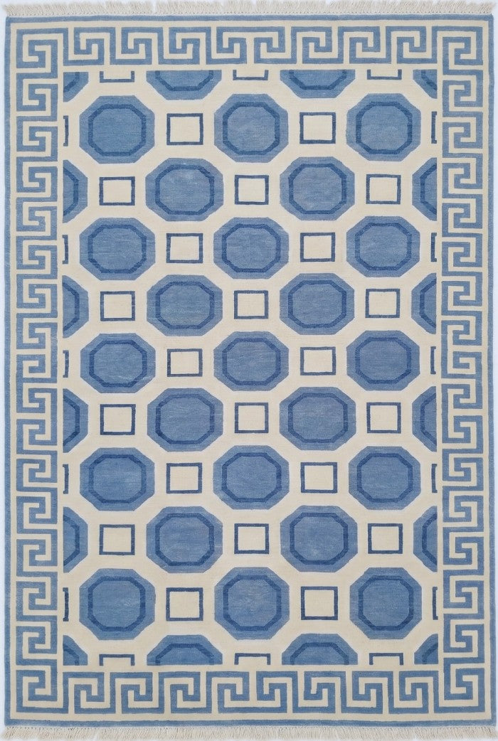 Metropolis Octagon Hand-Knotted Wool Contemporary Geometric Rug