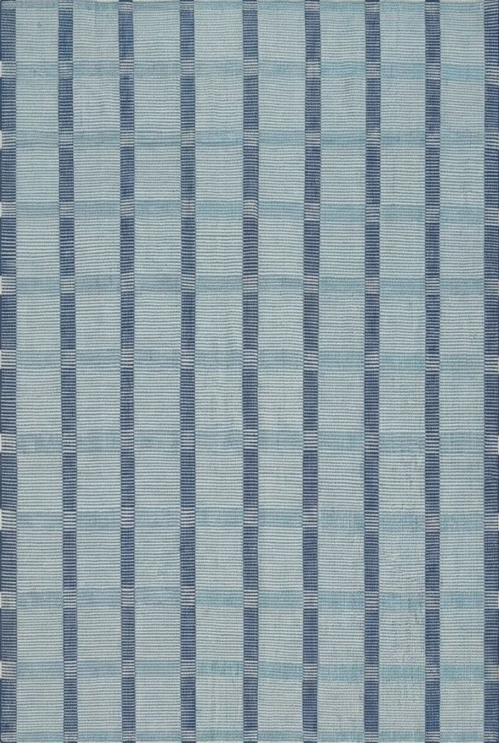 Traditional Indigo Striped Hand-Loomed Area Rug