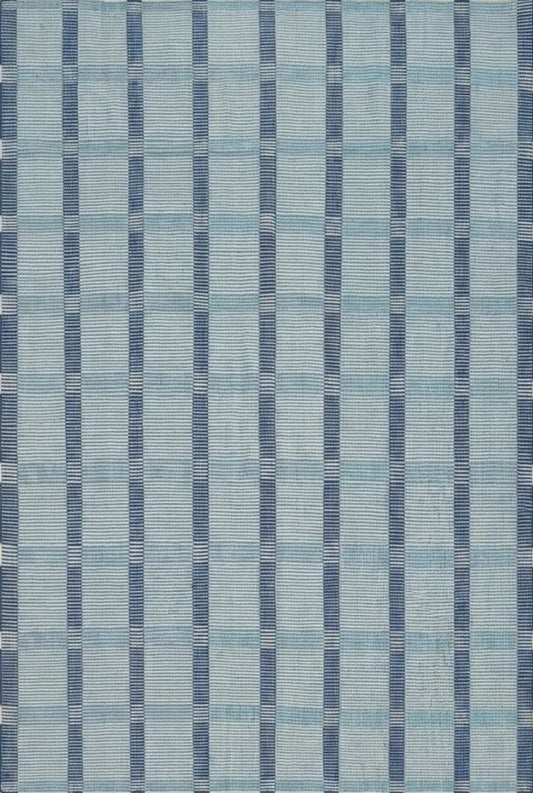 Traditional Indigo Striped Hand-Loomed Area Rug