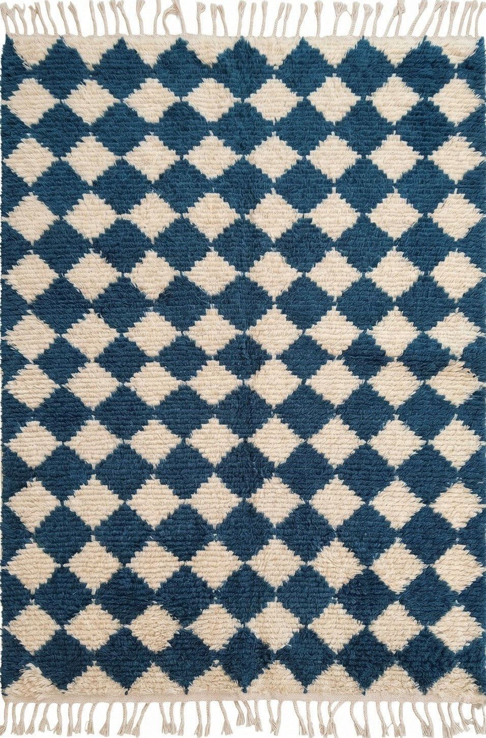 Atlas Azure Diamond Thick Soft Pile Tribal Area Rug
