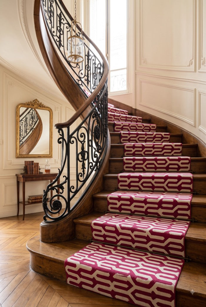 Red Custom Modern Runner, Cotton Stair Runner