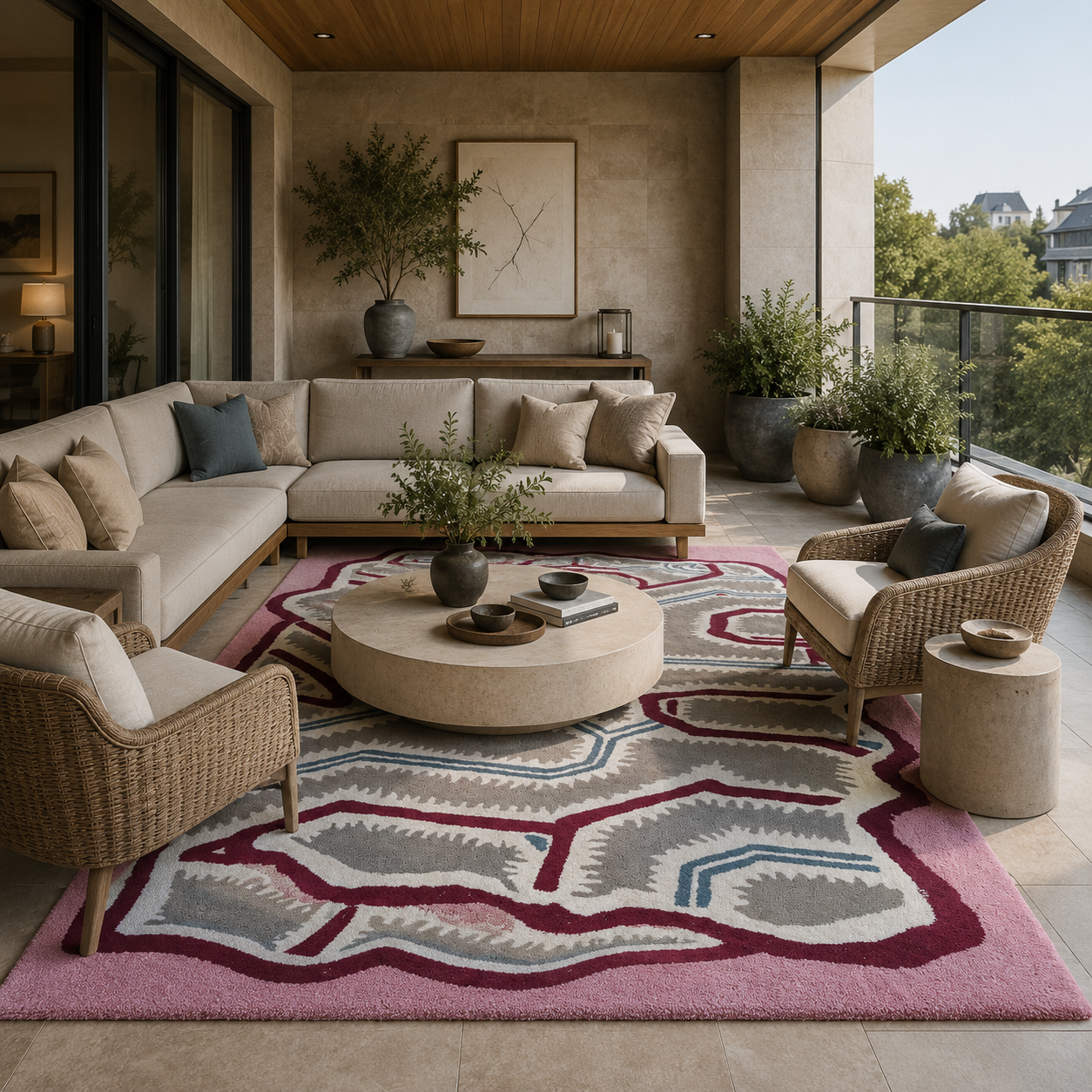 Postmodern Abstract Wool Tufted Area Rug