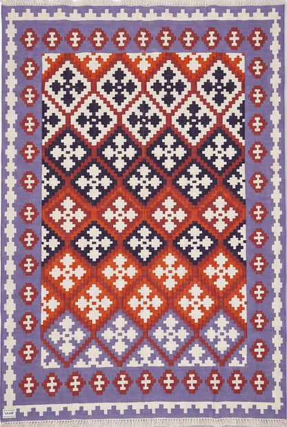 Sunset Ombre Tribal Cross Pattern Area Rug for Living Room Rug