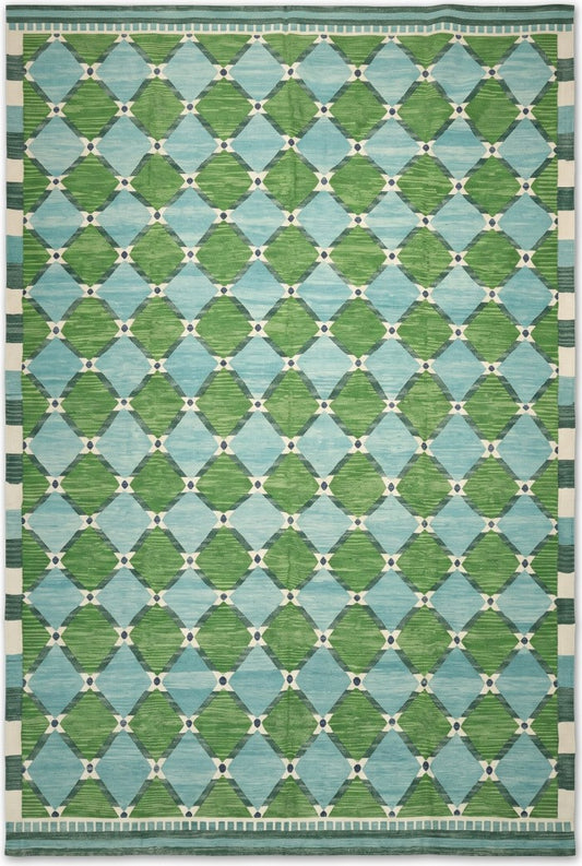 Caspian Harlequin Caspian Handwoven Cotton Dhurrie Rug