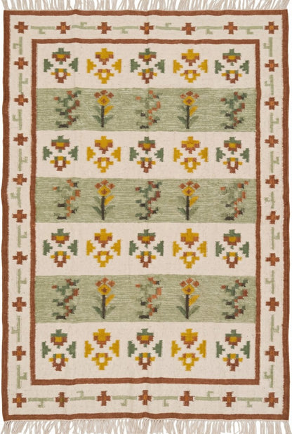 Meadow Heritage Handwoven Scandinavian Floral Rug