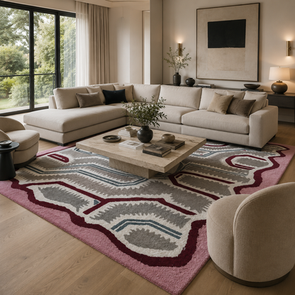Postmodern Abstract Wool Tufted Area Rug