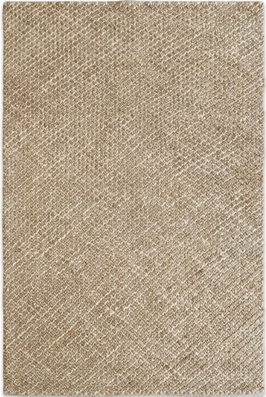 Organic Tan Herringbone Pattern Thick Jute Soumak Rug