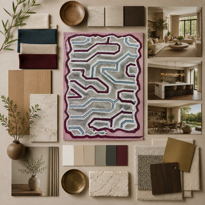Postmodern Abstract Wool Tufted Area Rug