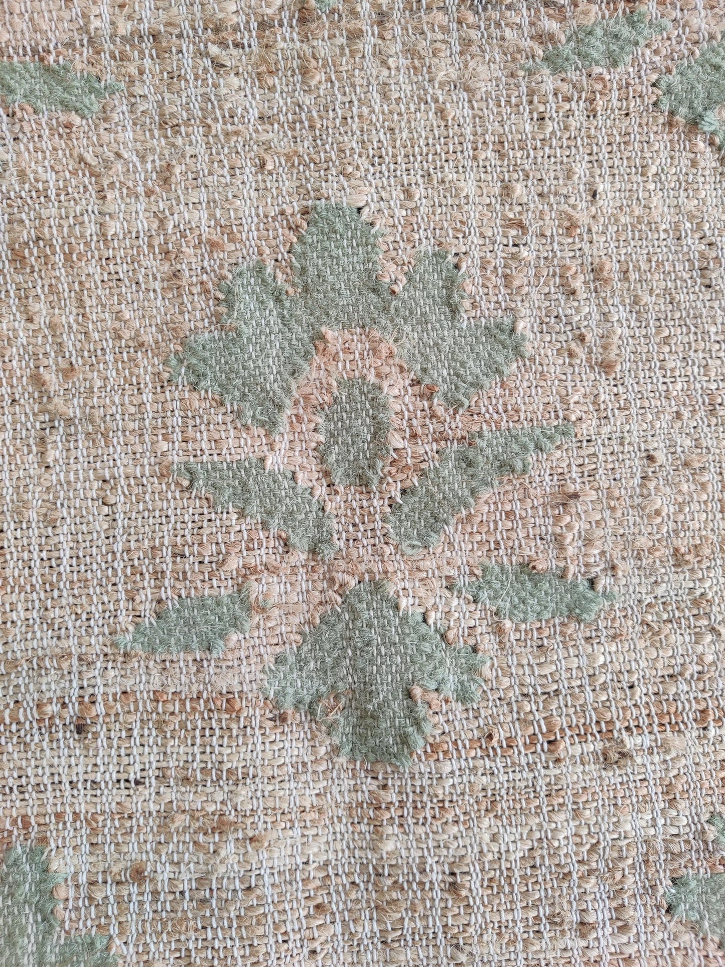Handwoven Floral Medallion Cotton jute Rug