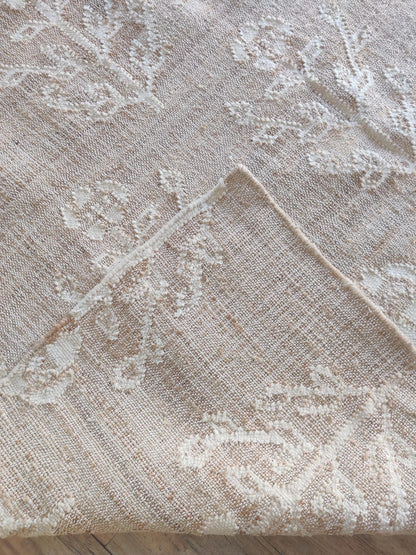 Handwoven Floral Medallion  Jute & Wool Rug