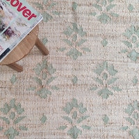 Handwoven Floral Medallion Cotton jute Rug