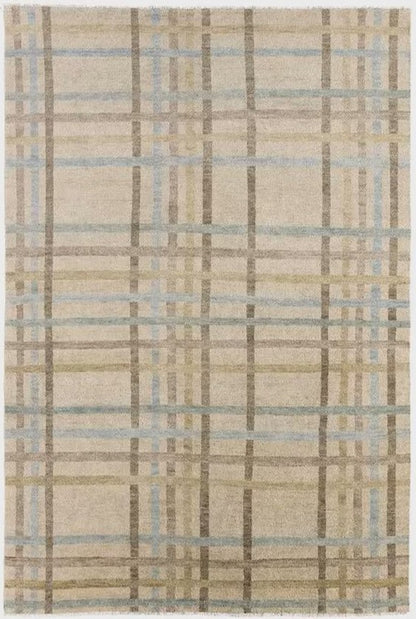 Neutral Beige Blue Gray Turkish-Style Area Rug
