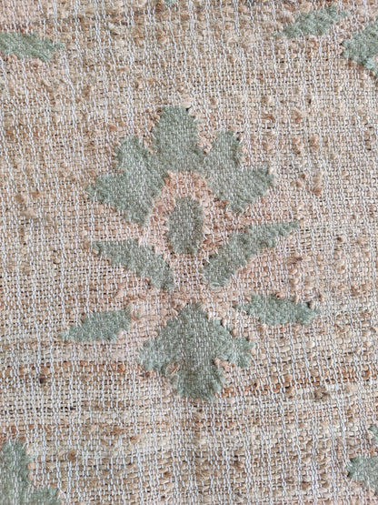 Handwoven Floral Medallion Cotton jute Rug