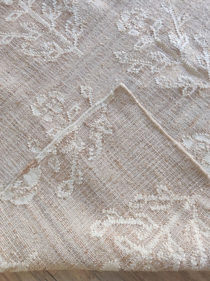 Handwoven Floral Medallion  Jute & Wool Rug