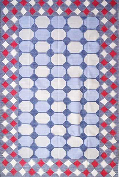Skyline Octagon Handwoven Cotton Flatweave Dhurrie Rug