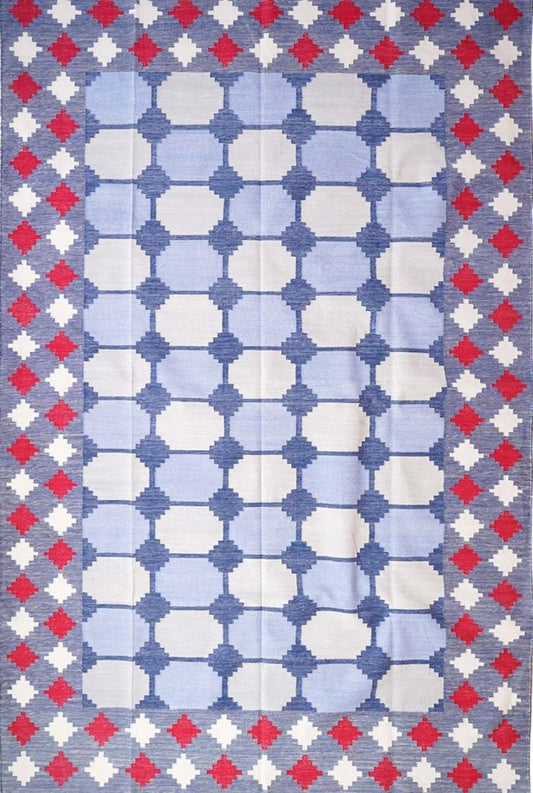 Skyline Octagon Handwoven Cotton Flatweave Dhurrie Rug