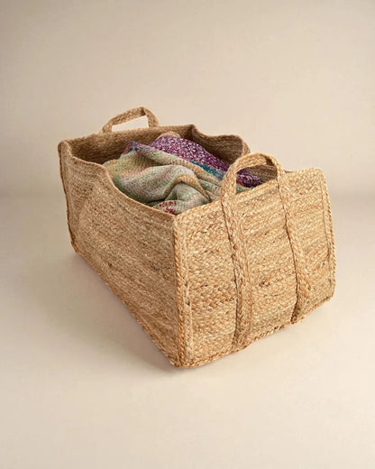 Extra Large Natural Jute Rectangular Basket
