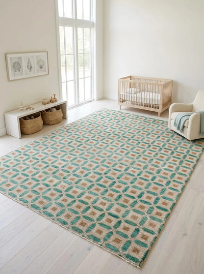 Hand Knotted Wool Oushak Rug Turkish Area Rug
