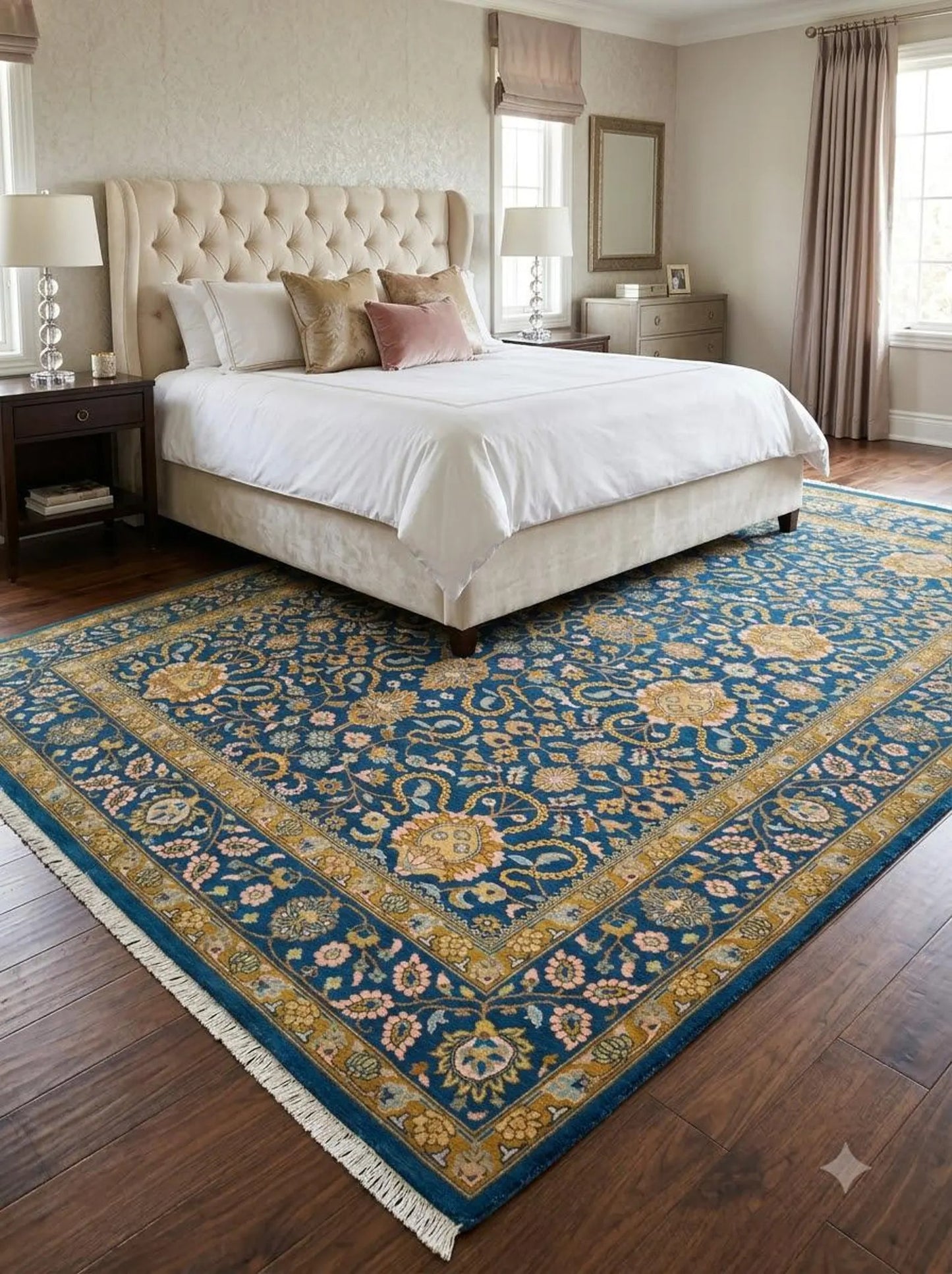 Royal Persian Garden Hand Knotted Wool Area Rug
