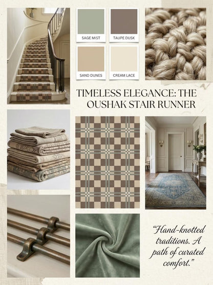 Hand Tufted Wool Runner Rug, Brown Beige Plaid Checkered Hallway Carpet