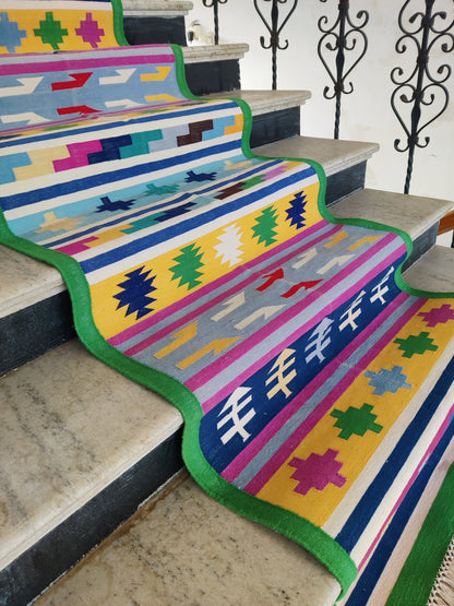 Handmade Washable Runner, Modern Bedside Runner Rug