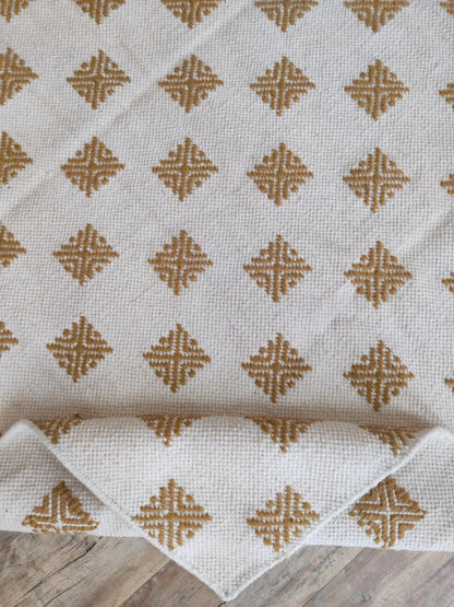 Mustard Pixel Starburst Geometric Rug