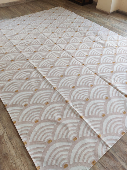 Blush Scallop Ripple Modern Art Deco Fish Scale Area Rug