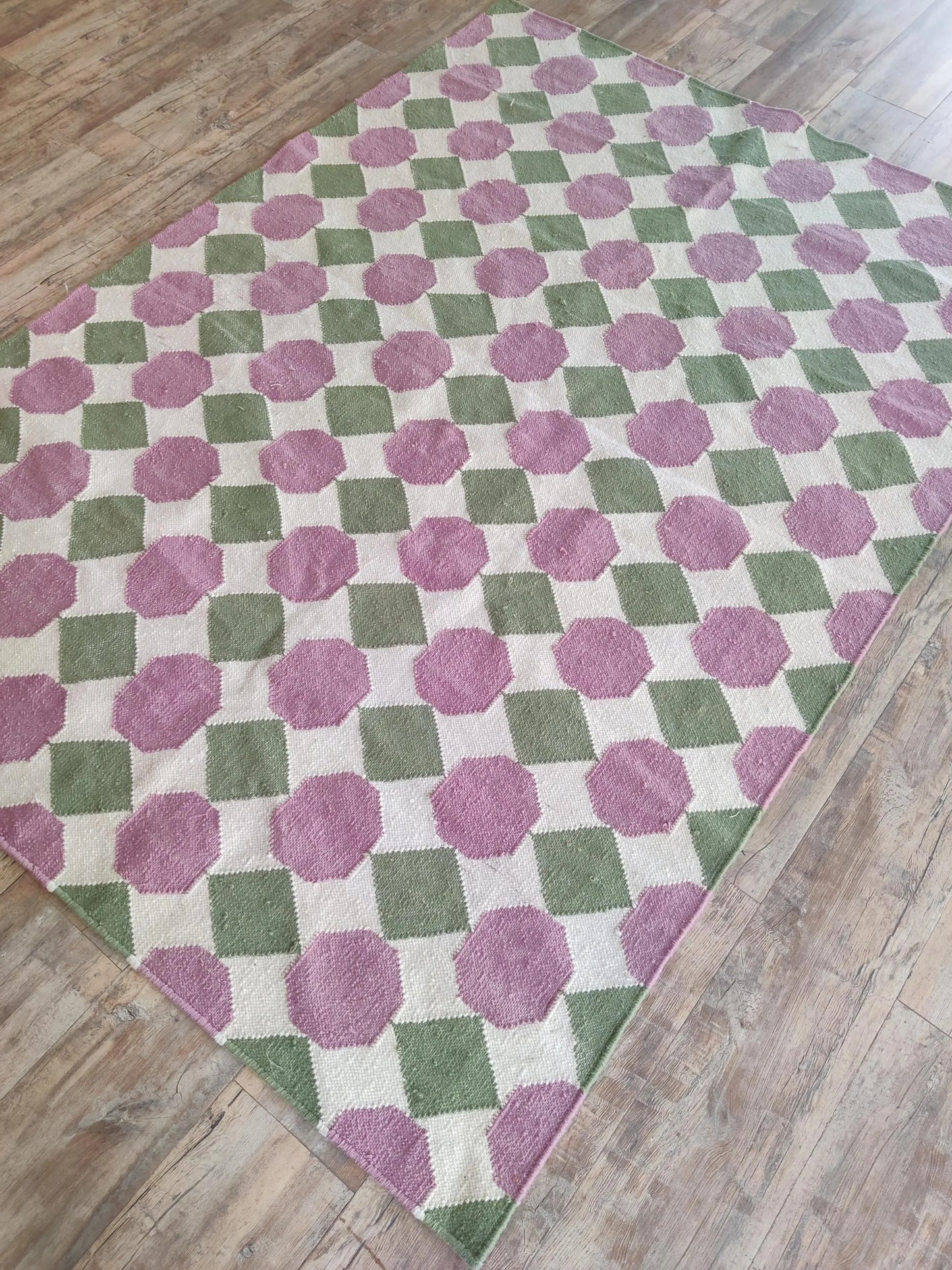 Vintage Harlequin Modern Octagon Diamond Dhurrie
