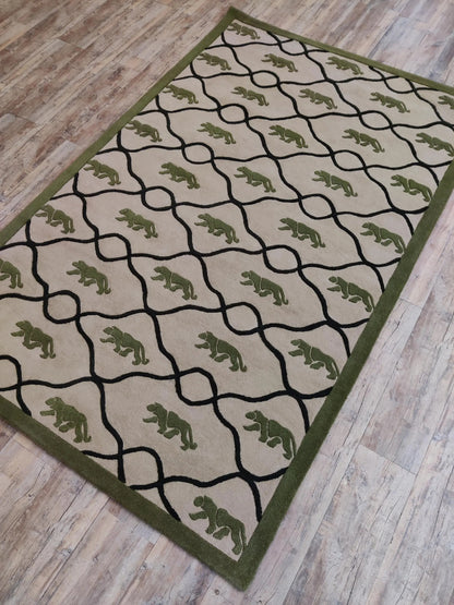 Olive Safari Lattice Abstract Lattice Carpet