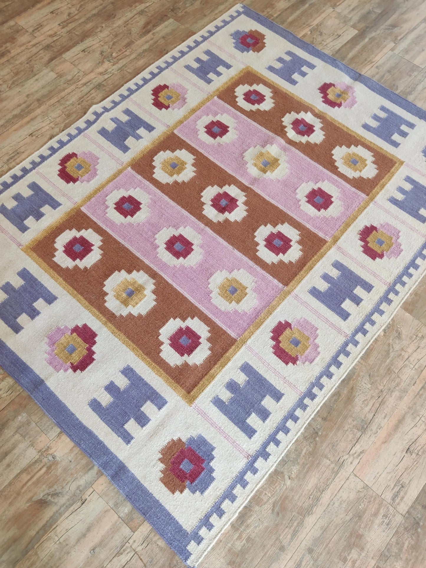Anatolian Rust Traditional Tribal Medallion Flatweave Area Rug