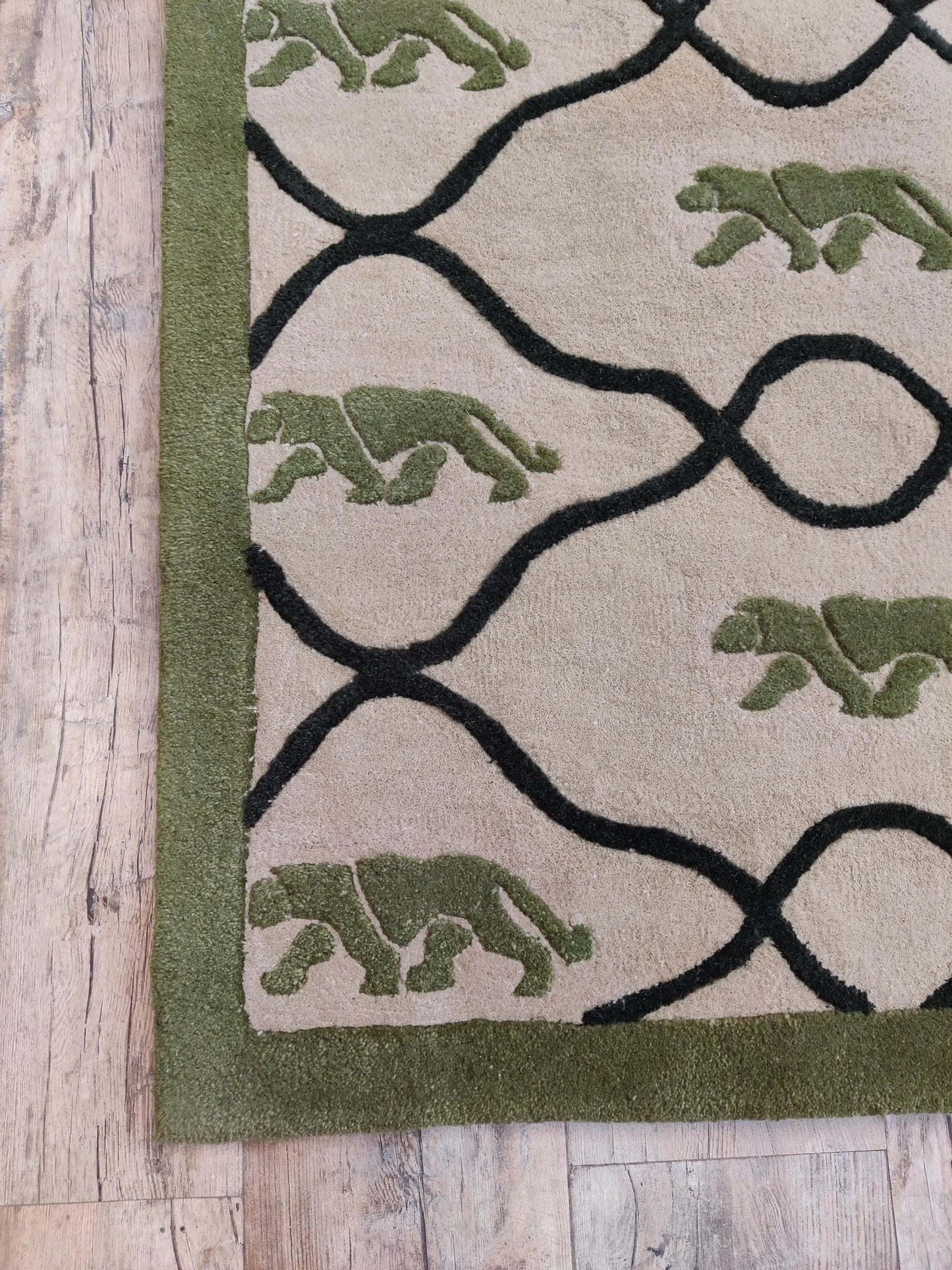 Olive Safari Lattice Abstract Lattice Carpet