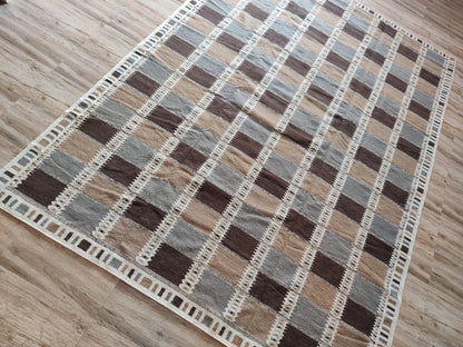 Earthy Checkered Horizon Living Room Decor rug