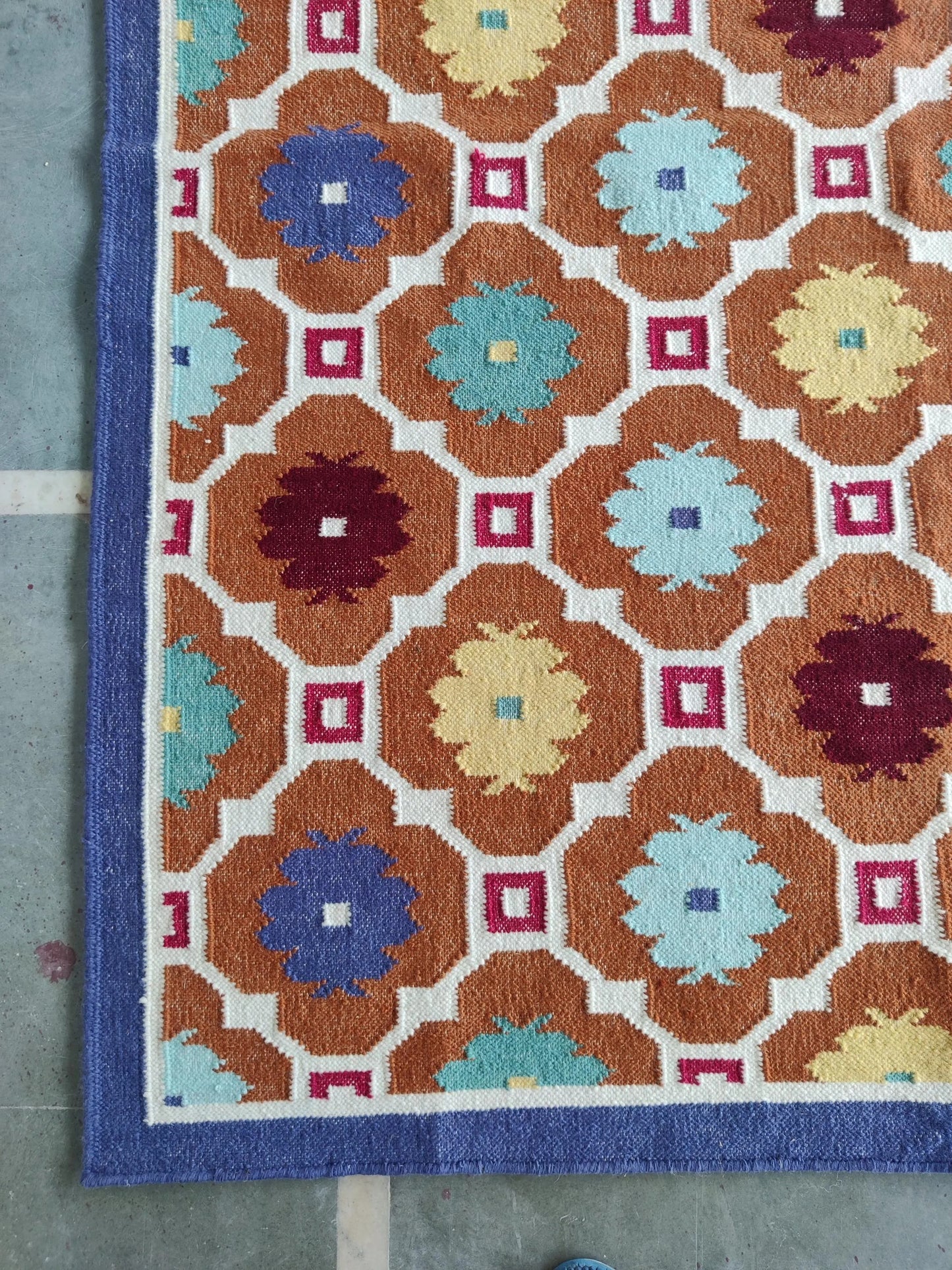 Geometric Jaipur Ogee cotton wool Area Rug