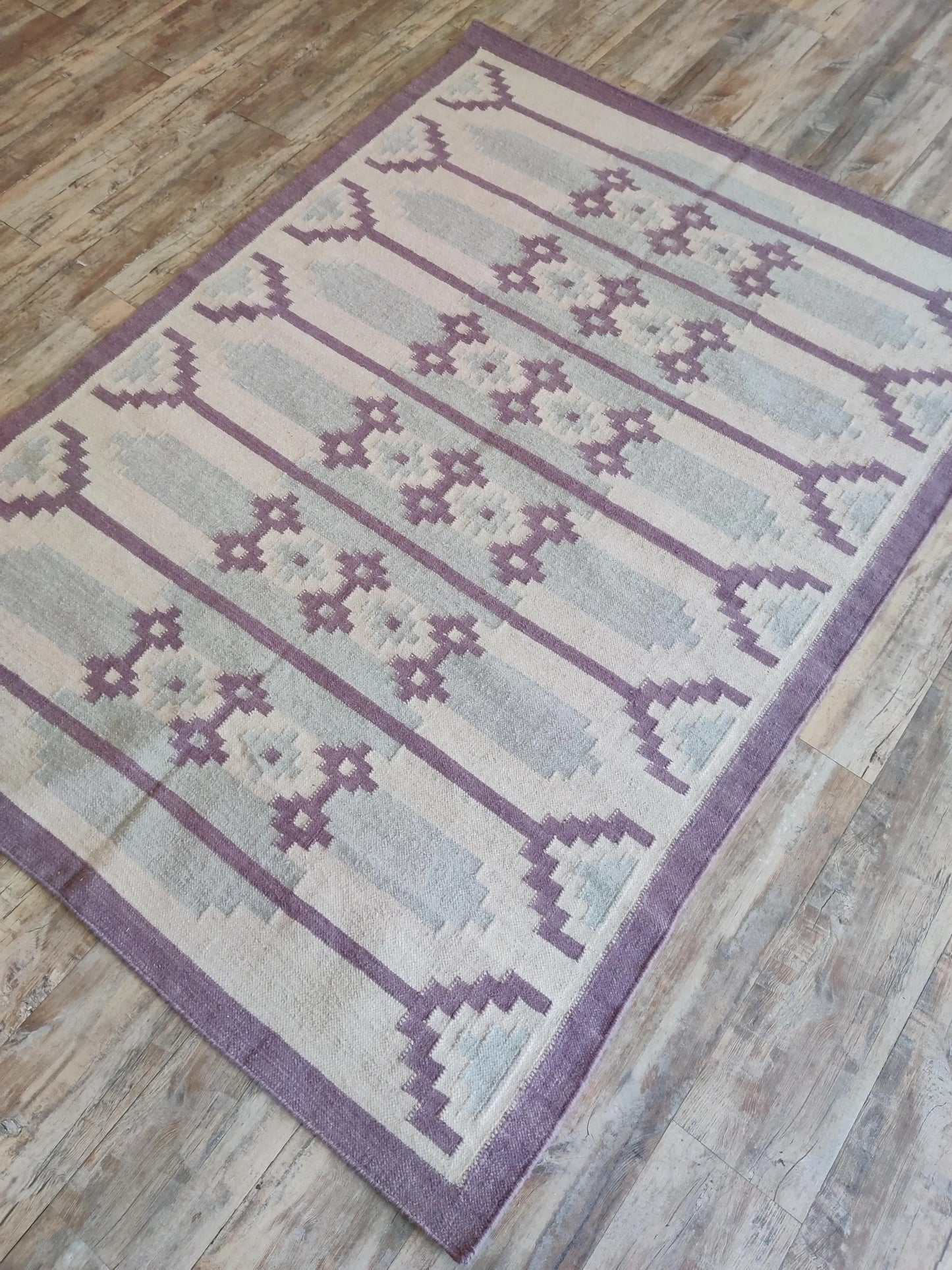 Pastel Geometric Flatweave Southwestern Rug