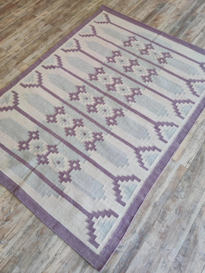 Pastel Geometric Flatweave Southwestern Rug