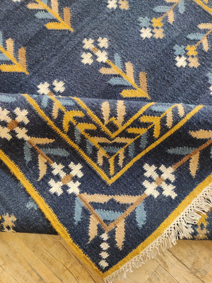 Royal Indigo Botanical Buti Flower Rug