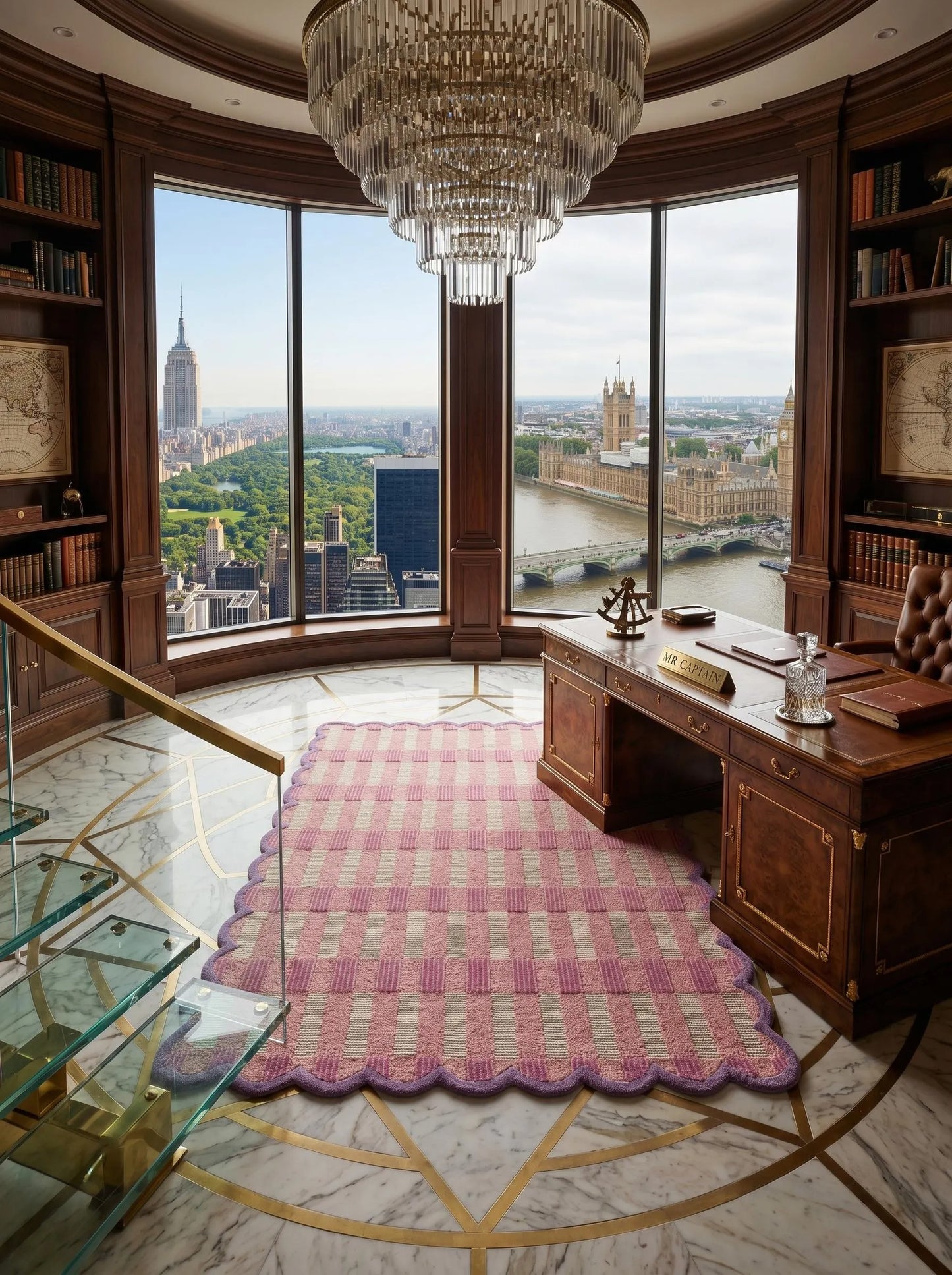 Blush Lavender Gingham Checkered Rug