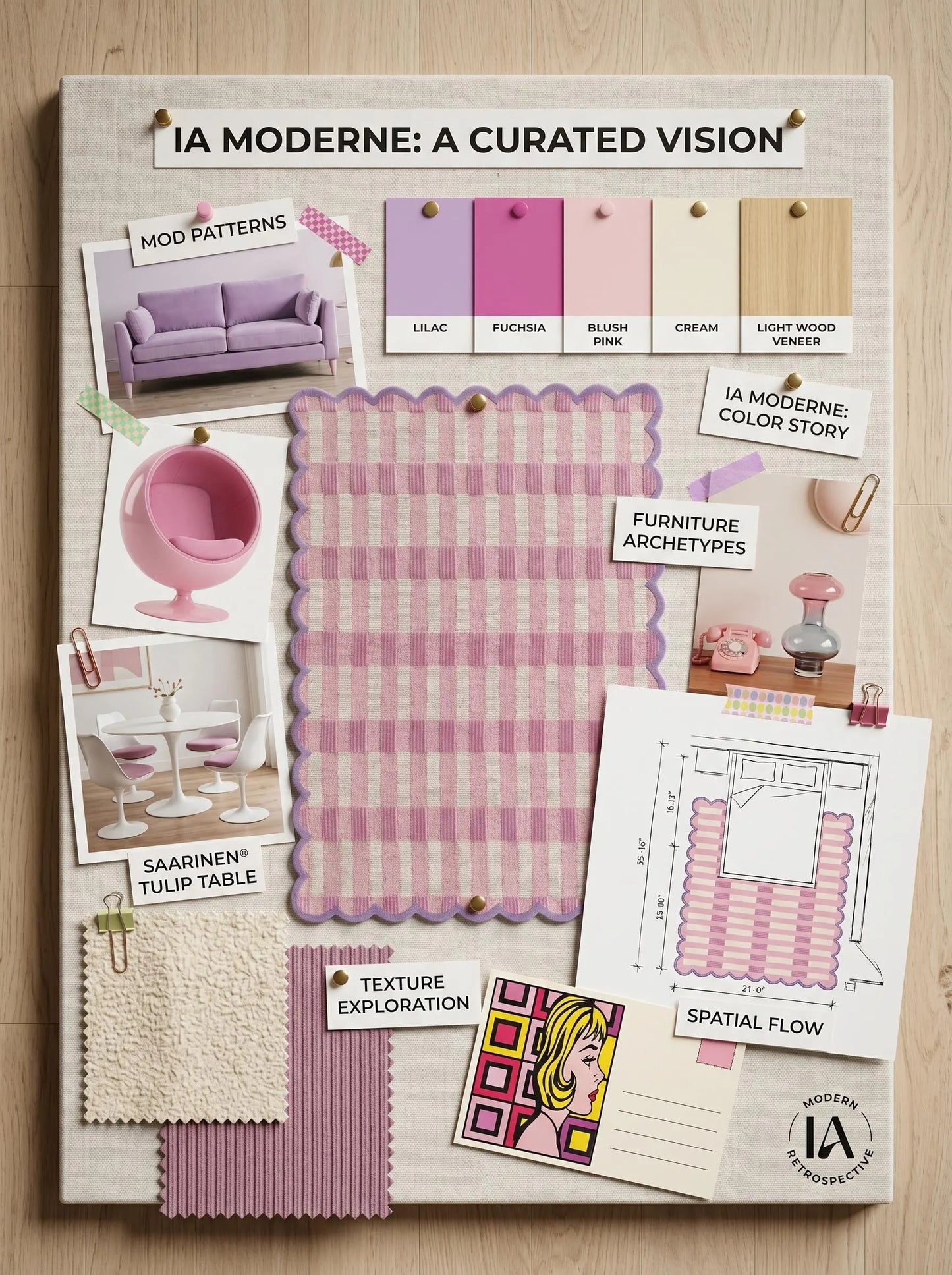 Blush Lavender Gingham Checkered Rug