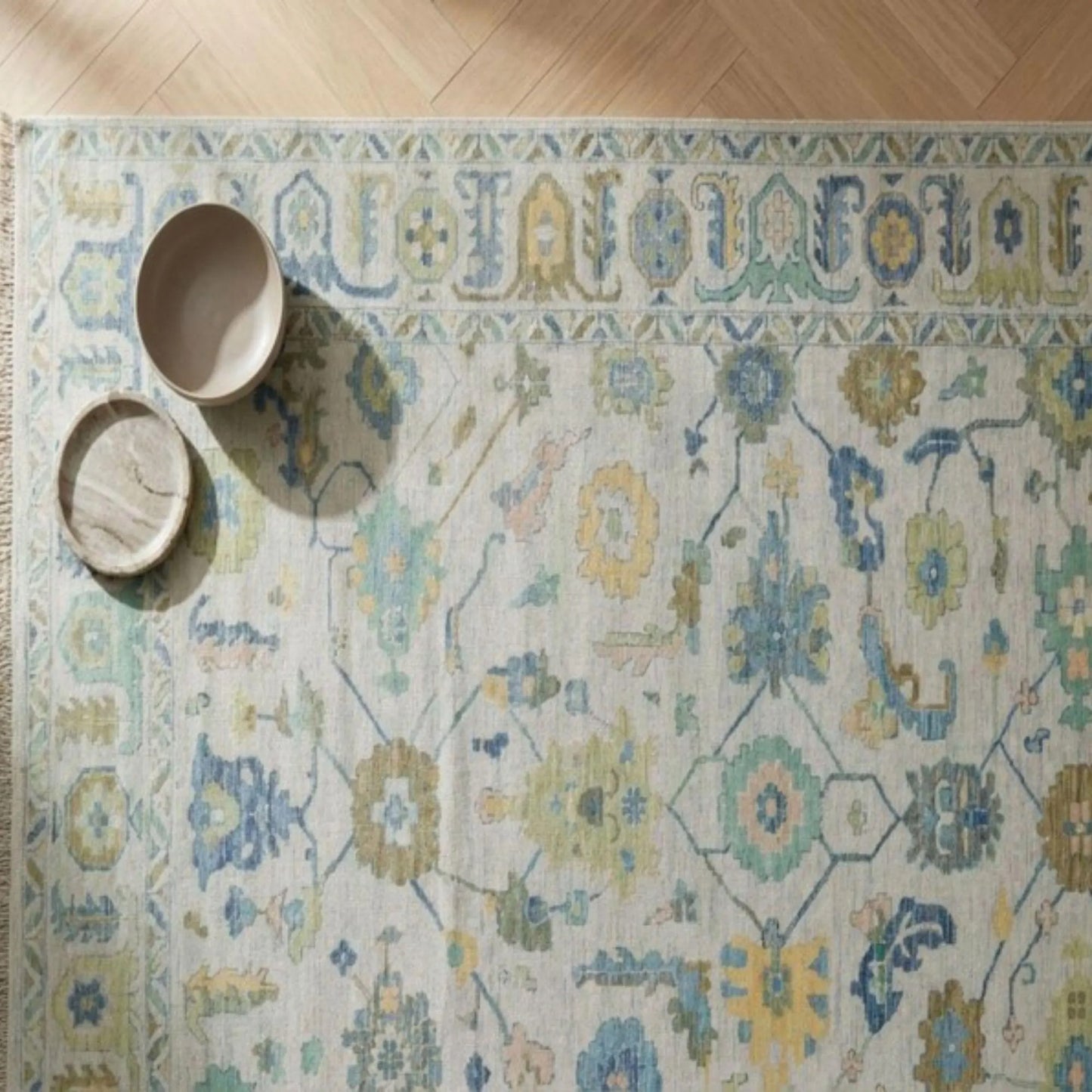 Luxury Vintage Turkish Style Custom Oushak Rug US UK
