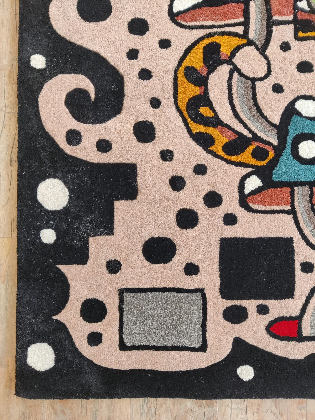 Hand-Tufted Wool Leopard Rug, Maximalist Animal Art Carpet
