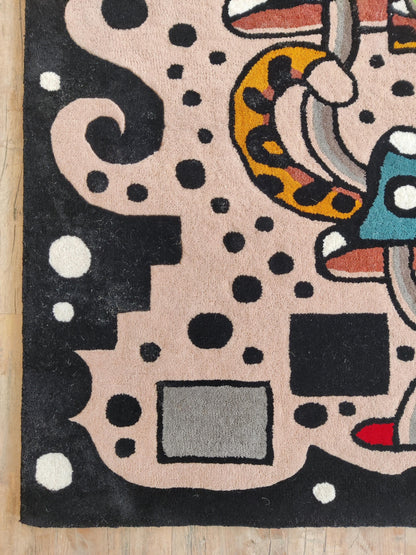 Hand-Tufted Wool Leopard Rug, Maximalist Animal Art Carpet