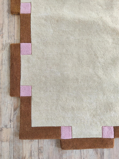 Hand Tufted Wool Rug, Irregular Shape Carpet, Scandinavian Minimalist Rug